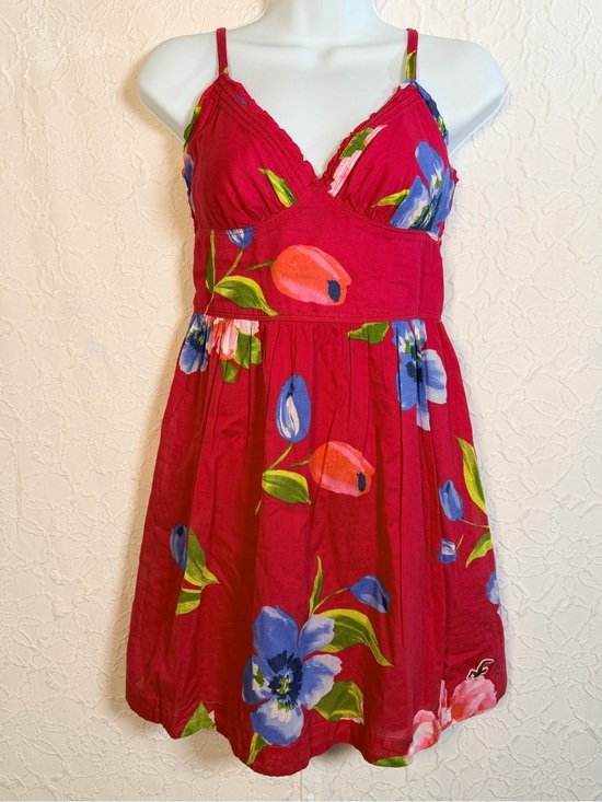 Hollister Dresses & Skirts - Hollister Fuschia Pink Floral Cotton Lined Summer Dress Sz M